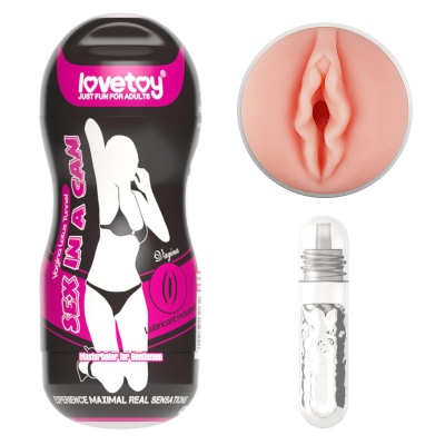 Masturbator Sex In A Can Vagina Lotus Tunnel 16 cm, różowy - 1