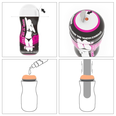 Masturbator Sex In A Can Vagina Lotus Tunnel 16 cm, różowy - 1 2