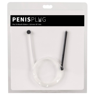Otwarty dilator cewki moczowej Piss To Mouth z rurką 75 cm i ustnikiem, średnica 0,7 cm, długość całkowita 88 cm - 1