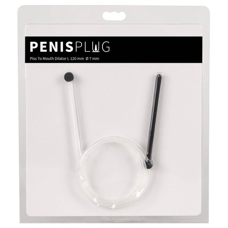 Otwarty dilator cewki moczowej Piss To Mouth z rurką 75 cm i ustnikiem, średnica 0,7 cm, długość całkowita 88 cm - 1