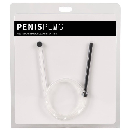 Otwarty dilator cewki moczowej Piss To Mouth z rurką 75 cm i ustnikiem, średnica 0,7 cm, długość całkowita 88 cm - 1