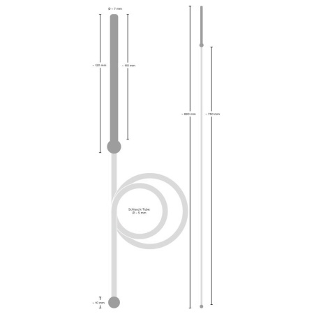 Otwarty dilator cewki moczowej Piss To Mouth z rurką 75 cm i ustnikiem, średnica 0,7 cm, długość całkowita 88 cm - 5