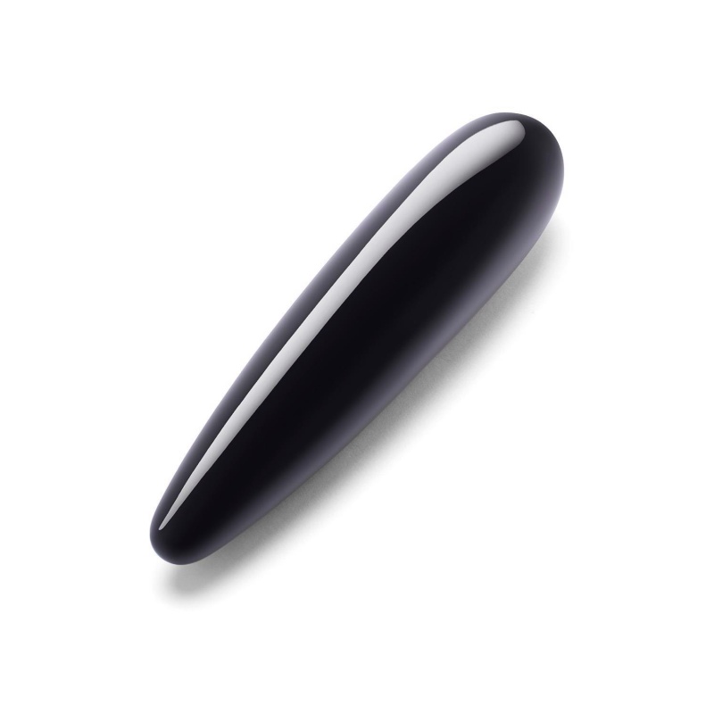 Dwustronny Wand Kryształowy Black Obsidian - Naturalny Obsydian, 17,78 cm, Ø 3,98 cm - 3