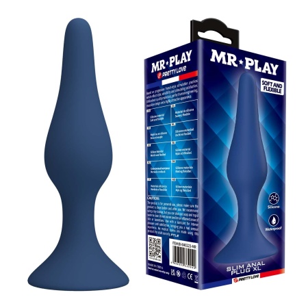 Korek analny Mr. Play Slim XL z szeroką podstawą, 15,4 cm - 1