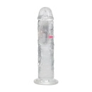 Dildo wibrujące RealRock LED Vibrating Straight Cock - realistyczna tekstura TPE, przyssawka, pilot - 20 cm - 4