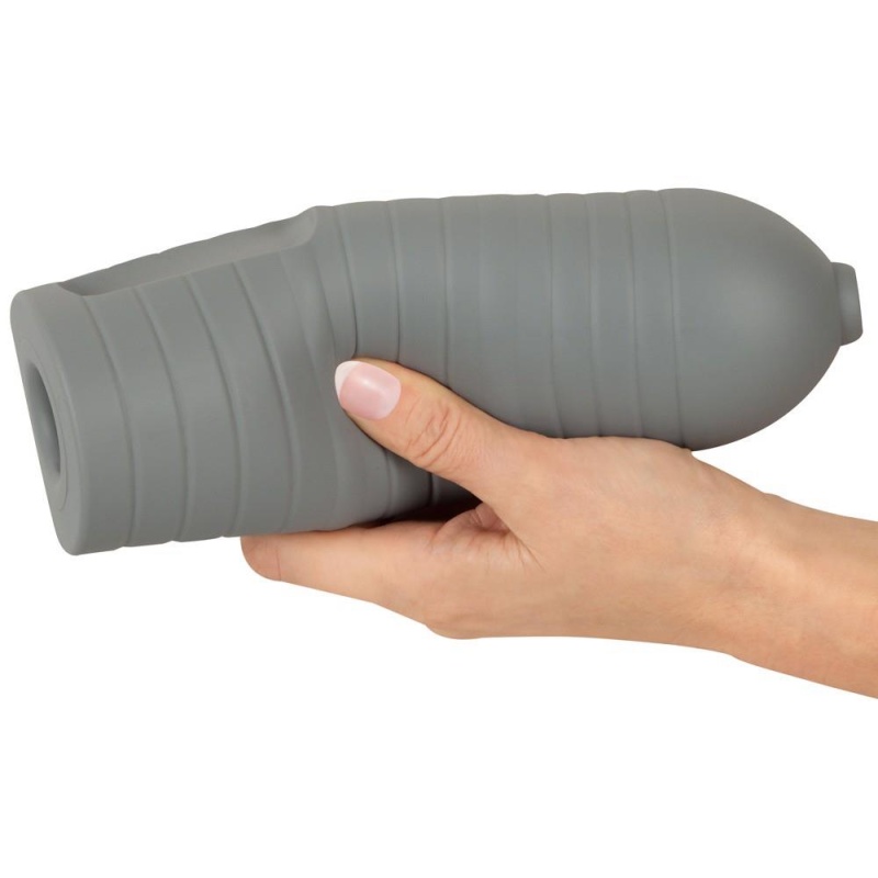 Wymienny rękaw Suck-O-Mat 3, rozmiar L - silikon + poliuretan (PU), pierścienie stymulujące, 21 cm - 7