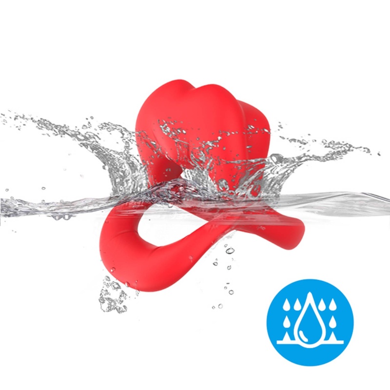 Stymulator ustny Big Mouth Red z 9 trybami wibracji i wyjmowanym pociskiem, wymiary: 7 × 4,1 × 5,8 cm - 5