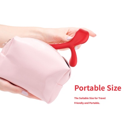 Stymulator ustny Big Mouth Red z 9 trybami wibracji i wyjmowanym pociskiem, wymiary: 7 × 4,1 × 5,8 cm - 6
