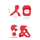 Stymulator ustny Big Mouth Red z 9 trybami wibracji i wyjmowanym pociskiem, wymiary: 7 × 4,1 × 5,8 cm - 7