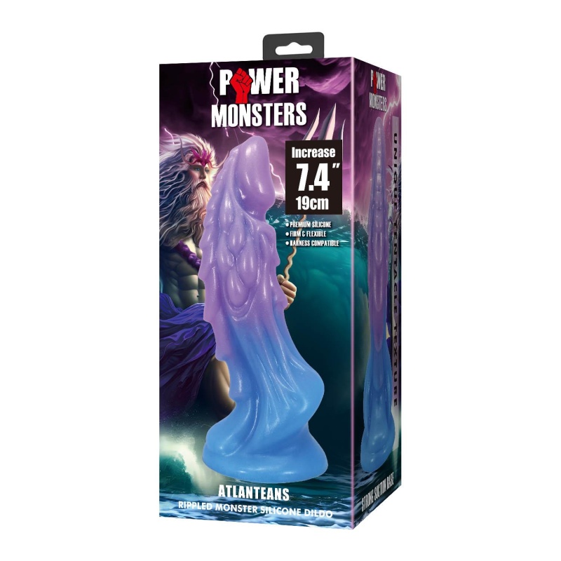 Dildo silikonowe Power Monsters Atlanteans z przyssawką, 19 cm - 9