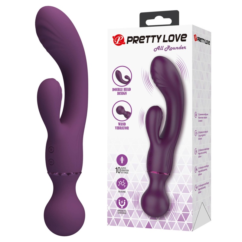 Wibrator Króliczek All Rounder Dual-Action - dwusilnikowa stymulacja punktu G i łechtaczki, silikon medyczny, 20 cm - 1