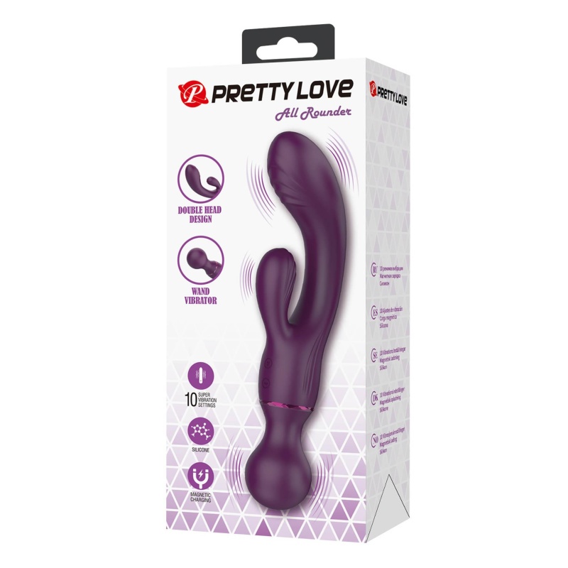 Wibrator Króliczek All Rounder Dual-Action - dwusilnikowa stymulacja punktu G i łechtaczki, silikon medyczny, 20 cm - 10