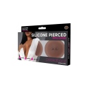 PEEKABOOS SILICONE PIERCED NIPPLE COVERS, BROWN - 1