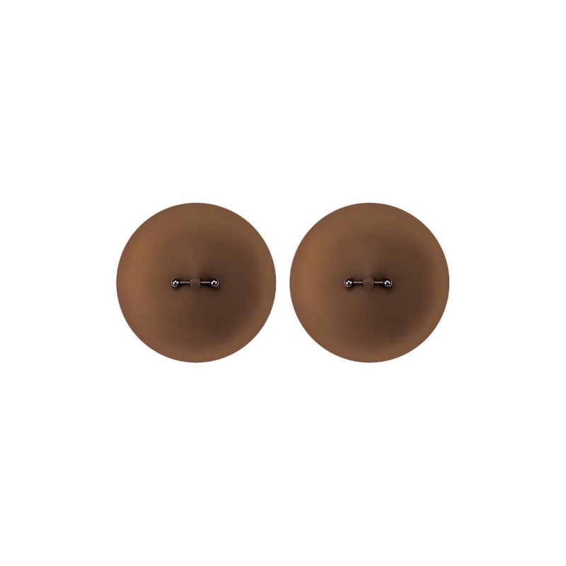 PEEKABOOS SILICONE PIERCED NIPPLE COVERS, BROWN - 2