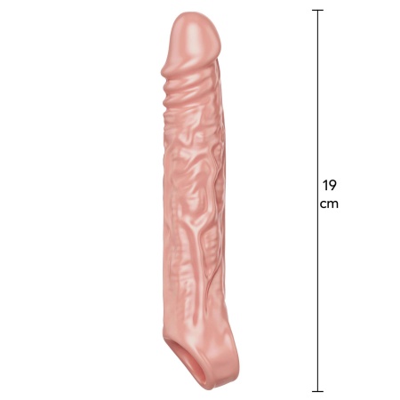 Nakładka erekcyjna Extension Sleeve Large z elastycznego TPE, 19 cm - 1