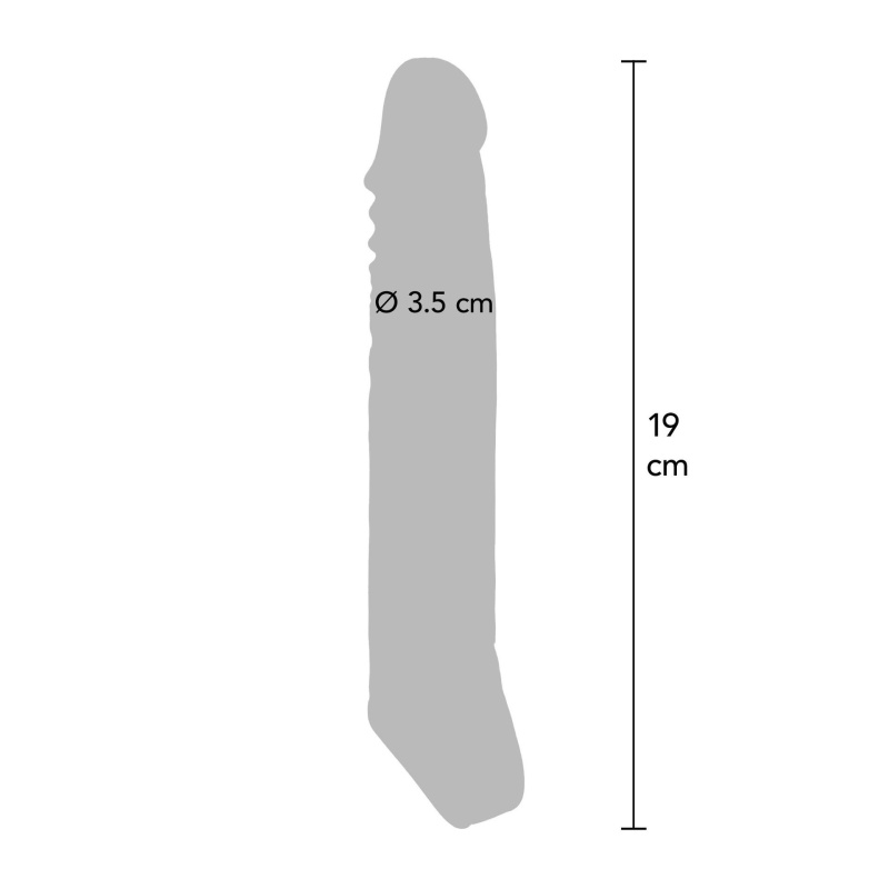 Nakładka erekcyjna Extension Sleeve Large z elastycznego TPE, 19 cm - 4