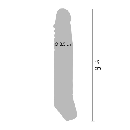 Nakładka erekcyjna Extension Sleeve Large z elastycznego TPE, 19 cm - 4