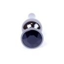 Jewellery Dark Silver - stalowy korek analny z kamieniem, 9,5 cm - 1