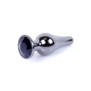 Jewellery Dark Silver - stalowy korek analny z kamieniem, 9,5 cm - 7