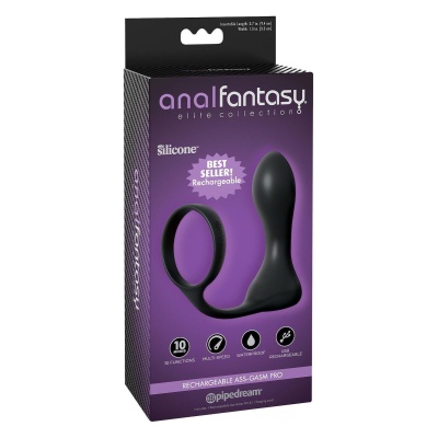 ANAL FANTASY ELITE RECHARGEABLE ASS-GASM PRO BLACK - 1 2