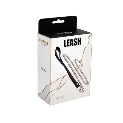 Metal and leather chain leash - 1 2