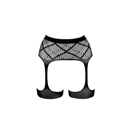 Striped, Fishnet Garterbelt - One Size - 5