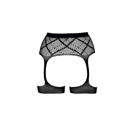 Striped, Fishnet Garterbelt - One Size - 6