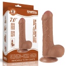 Dildo Sliding Skin Dual Layer 17,8 cm Brązowy - 1