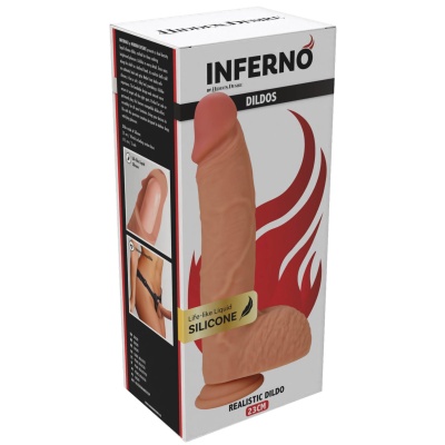Realistyczne dildo Inferno z przyssawką 23 cm - 1 2