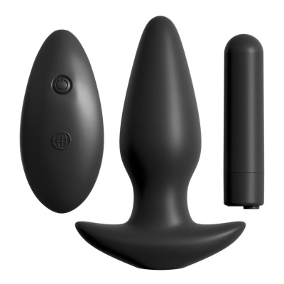 Wtyczka analna RC Silicone Plug Black – silikonowa, 10 trybów wibracji, pilot, 12,3 cm - 1 2