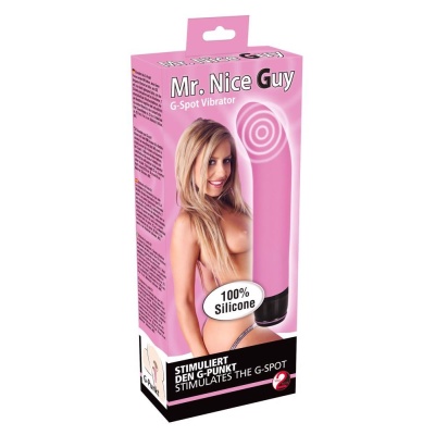 Wibrator do punktu G Classic Silicone Vibe pink – zakrzywiona końcówka, 7 poziomów drgań, dł. 23 cm, śr. 4 cm - 1