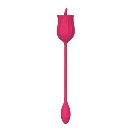 Stymulator łechtaczki Licking Massager z wibrującym jajkiem – różowy, silikonowy, 10 funkcji - 2