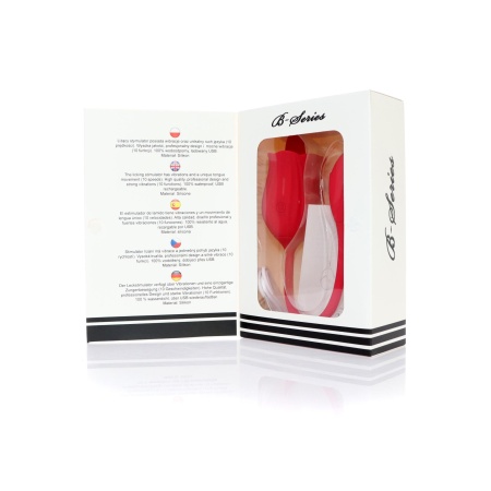 Stymulator łechtaczki Licking Massager z wibrującym jajkiem – różowy, silikonowy, 10 funkcji - 8