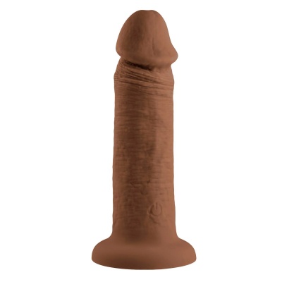 EVOLVED 6INCH VIBRATING DONG, DARK FLESH - 1 2