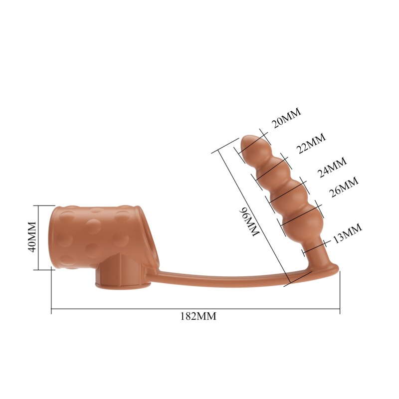 Korek analny Rilley z pierścieniem erekcyjnym i wibracjami - 4 cm - 6