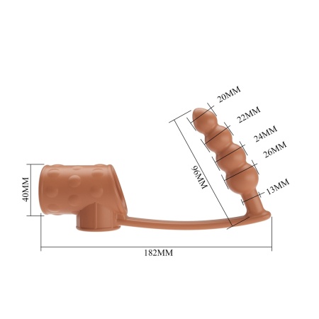Korek analny Rilley z pierścieniem erekcyjnym i wibracjami - 4 cm - 6