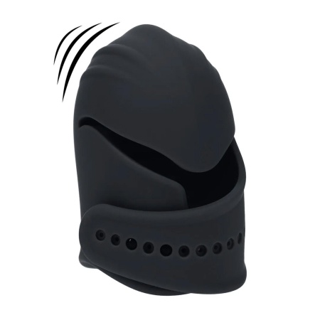 Adjustable Vibrating Silicone Penis Head Stimulator - Black - 1