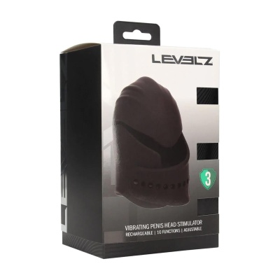 Adjustable Vibrating Silicone Penis Head Stimulator - Black - 1 2