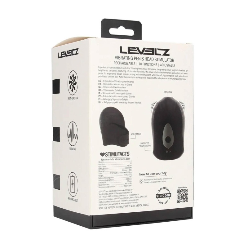 Adjustable Vibrating Silicone Penis Head Stimulator - Black - 3