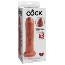 King Cock 7″ Uncut Tan — Realistyczne Dildo PCV z Ruchomym Napletkiem Slide-Skin i Stopą Ssącą, 17,8 cm - 1