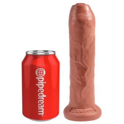 King Cock 7″ Uncut Tan — Realistyczne Dildo PCV z Ruchomym Napletkiem Slide-Skin i Stopą Ssącą, 17,8 cm - 1 2