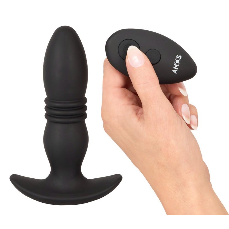 Wibrator analny ANOS Thrusting Plug z funkcją napierania i pilotem RC, długość 14,4–15,9 cm, średnica 3–3,7 cm - 7
