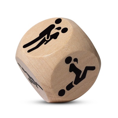 Drewniana kostka erotyczna Crushious Wooden Position Dice 3 cm jasnobrązowa - 1