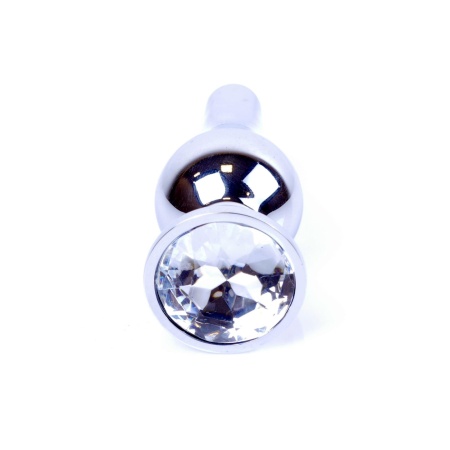 Biżuteria analna Jewellery Silver Clear - stal nierdzewna, anatomiczny kształt, dł. 9,5 cm / Ø bańki 3 cm - 1