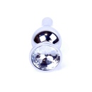 Biżuteria analna Jewellery Silver Clear - stal nierdzewna, anatomiczny kształt, dł. 9,5 cm / Ø bańki 3 cm - 1