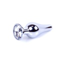 Biżuteria analna Jewellery Silver Clear - stal nierdzewna, anatomiczny kształt, dł. 9,5 cm / Ø bańki 3 cm - 7