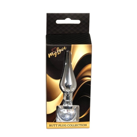 Biżuteria analna Jewellery Silver Clear - stal nierdzewna, anatomiczny kształt, dł. 9,5 cm / Ø bańki 3 cm - 10
