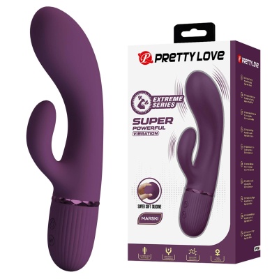 Wibrator króliczek Marski Purple - podwójna stymulacja, 10 trybów, 18 cm, Ø 3,6 cm - 1