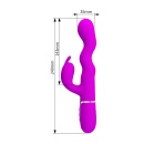 Wibrator króliczek Laursen Purple - 7 trybów wibracji, ruch falujący, silikon medyczny, 24,9 x 3,5 cm - 8