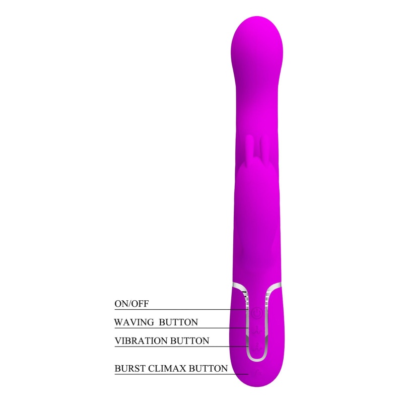 Wibrator króliczek Laursen Purple - 7 trybów wibracji, ruch falujący, silikon medyczny, 24,9 x 3,5 cm - 9
